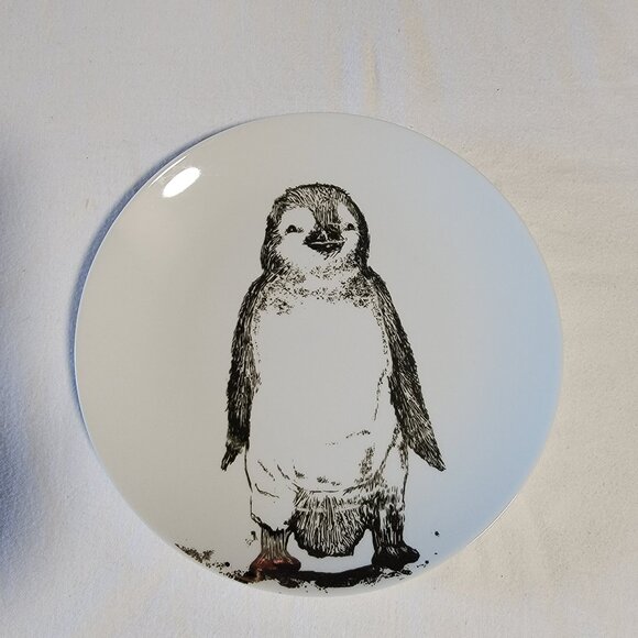 Pier 1 Imports Porcelain Penguin Salad Plate - Picture 1 of 2
